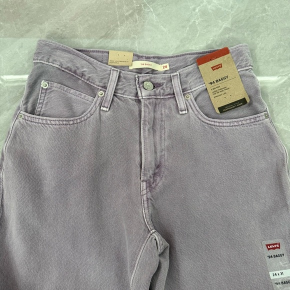 Women's Levi's Purple '94 Baggy Mid-Rise Straight Leg Jeans 100% Cotton 24 x 31 - Picture 6 of 16